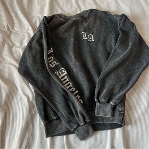 Brandy Melville Charcoal LA Crewneck Sweater